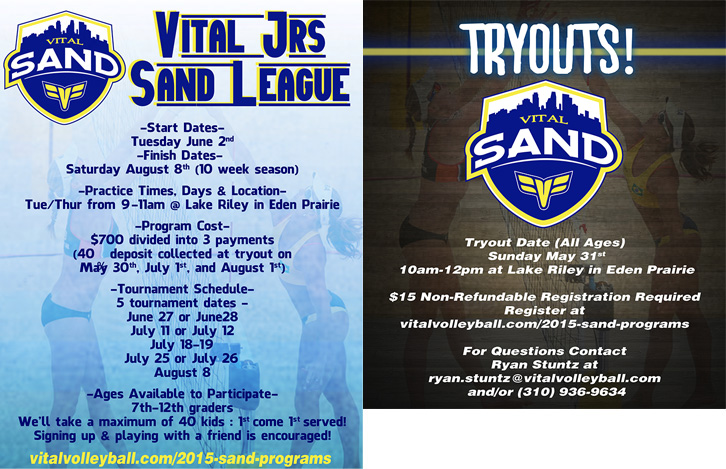 2015 VVC Sand programs