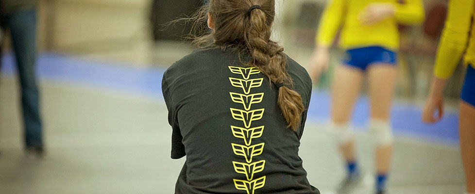 Photo of the Vital spine on the back of a t-shirt